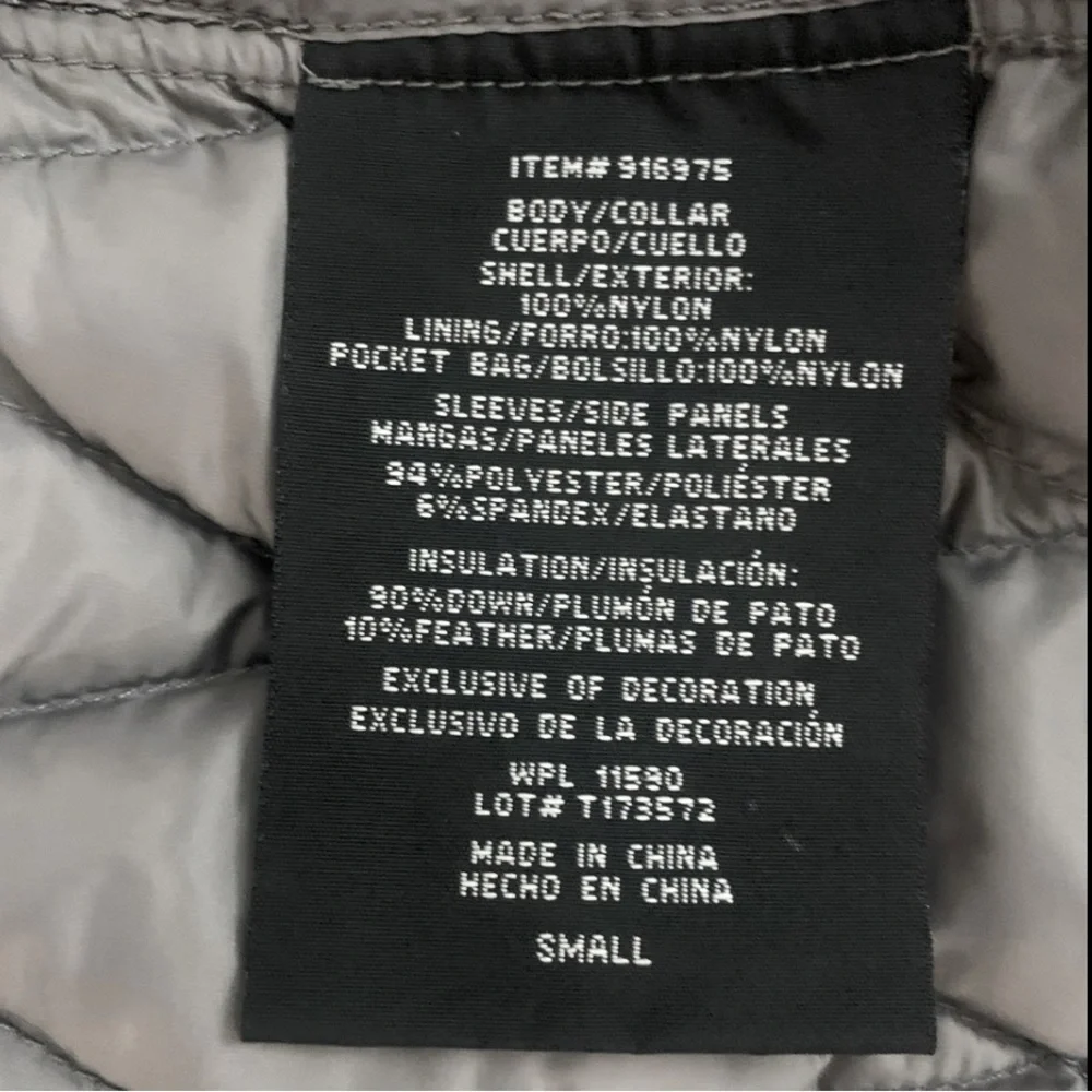 32 Degrees Mixed Media Soft Packable High Neck Down Jacket Coat Gray Black S - Picture 8 of 9